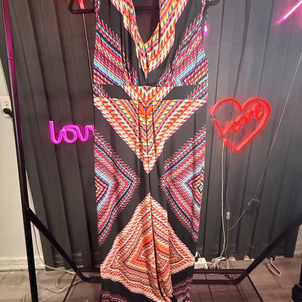 Vibrant geometric maxi dress Size 1 - Picture 5 of 8
